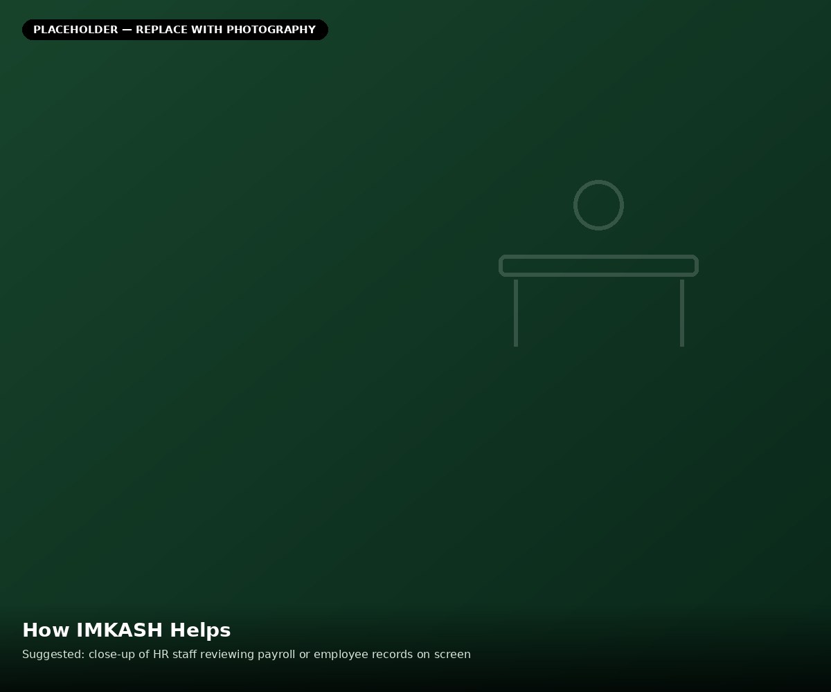 IMKASH HR dashboard giving employers one connected view of their workforce