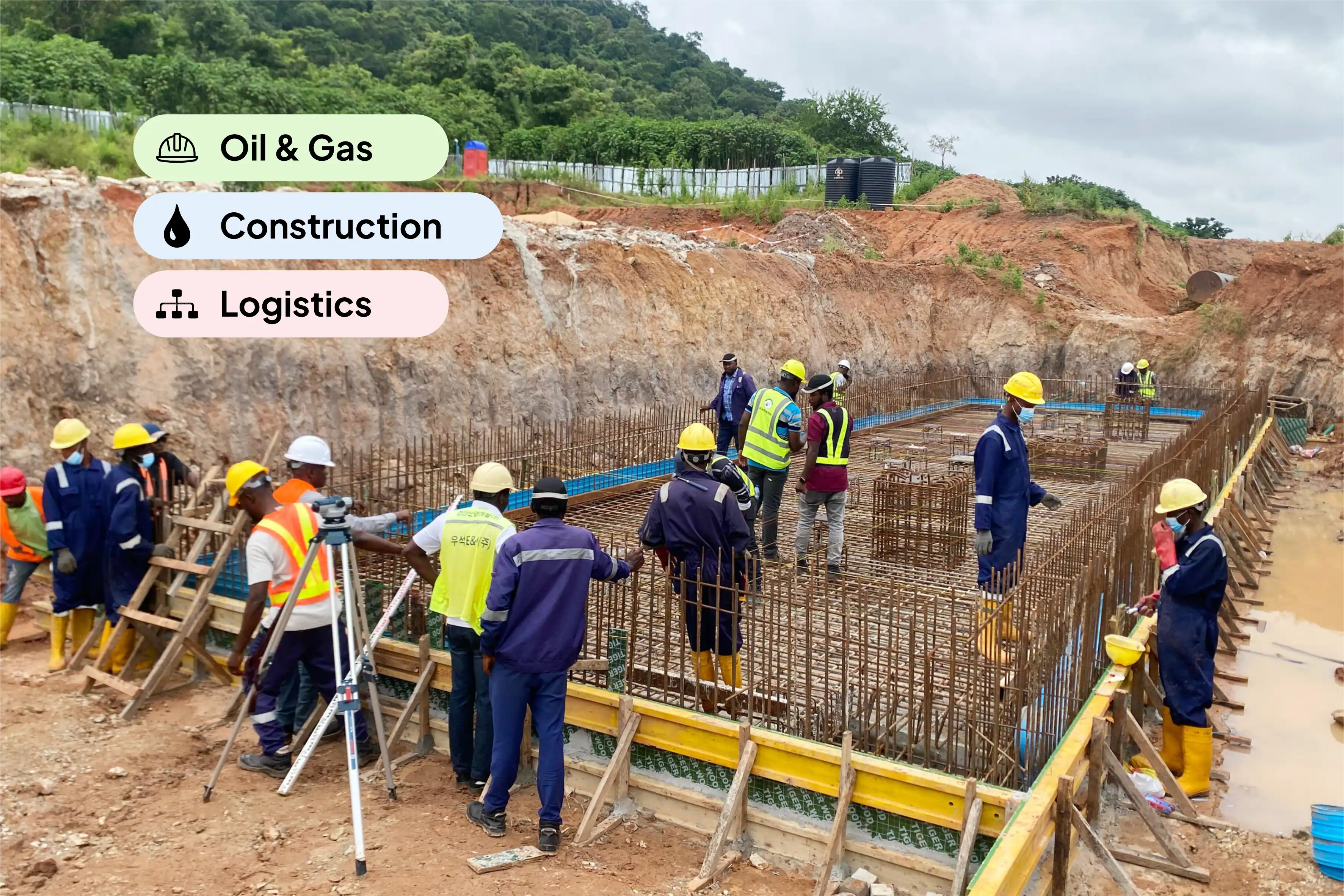 Construction site crew — one of the industries IMKASH supports
